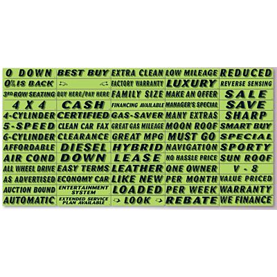 Vinyl Highlights Windshield Slogans Black/Fluorescent Green